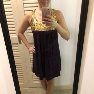 💜 5 for $25 Purple and gold sequin Forever 21 dress